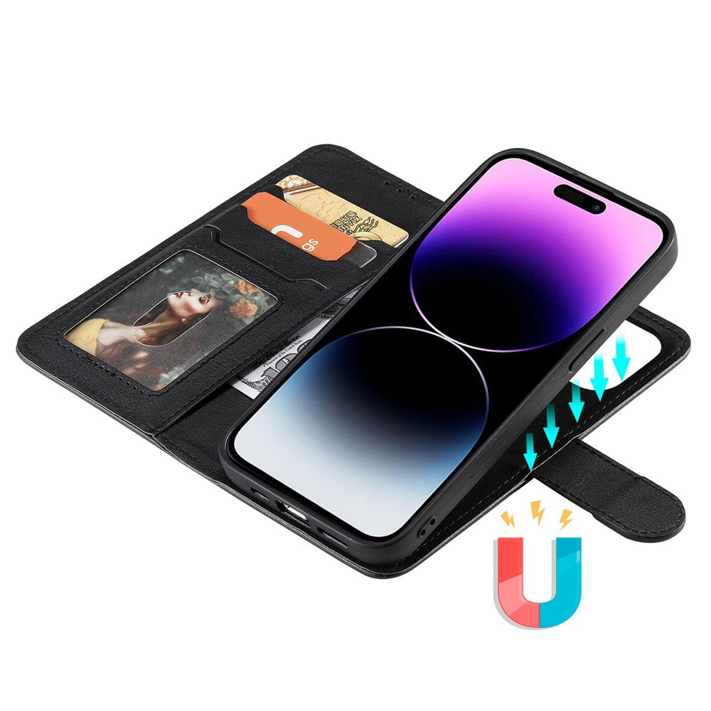iPhone 14 Pro Max Læder Cover med kortholder Iphone14promax Aft – Sort - produktbillede 3