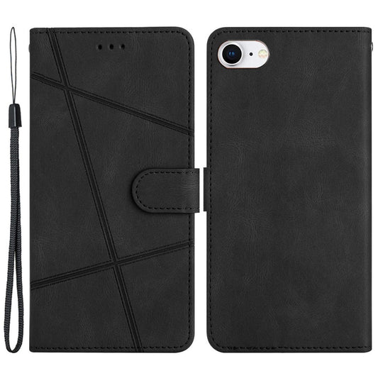 iPhone 7/8/SE Wallet Flip Cover Lines – Sort - produktbillede 1