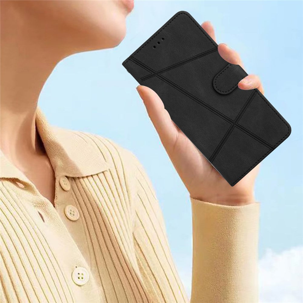 iPhone 7/8/SE Wallet Flip Cover Lines – Sort - produktbillede 6
