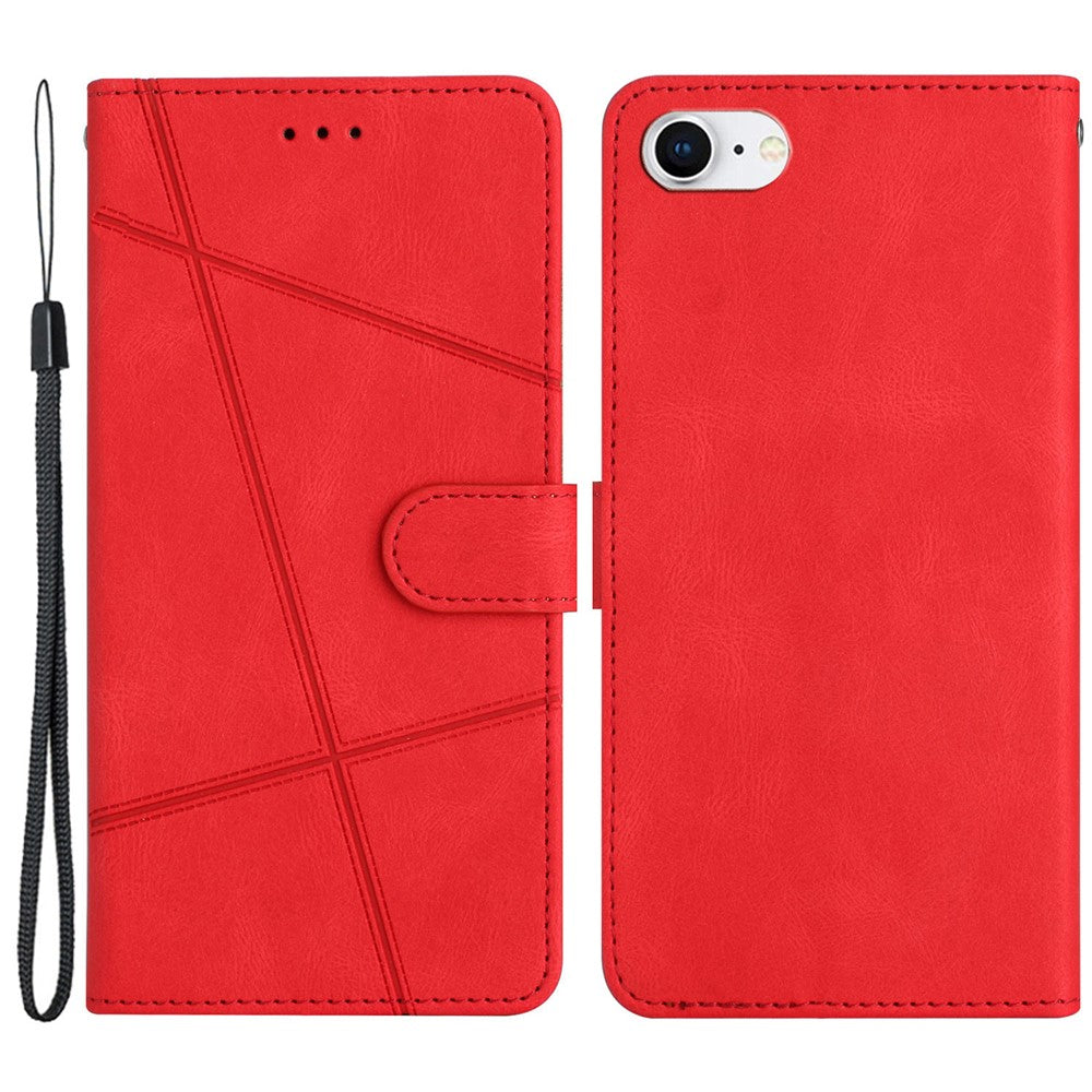 iPhone 7/8/SE Wallet Flip Cover Lines – Rød - produktbillede 1