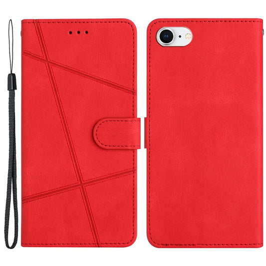 iPhone 7/8/SE Wallet Flip Cover Lines – Rød - produktbillede 1