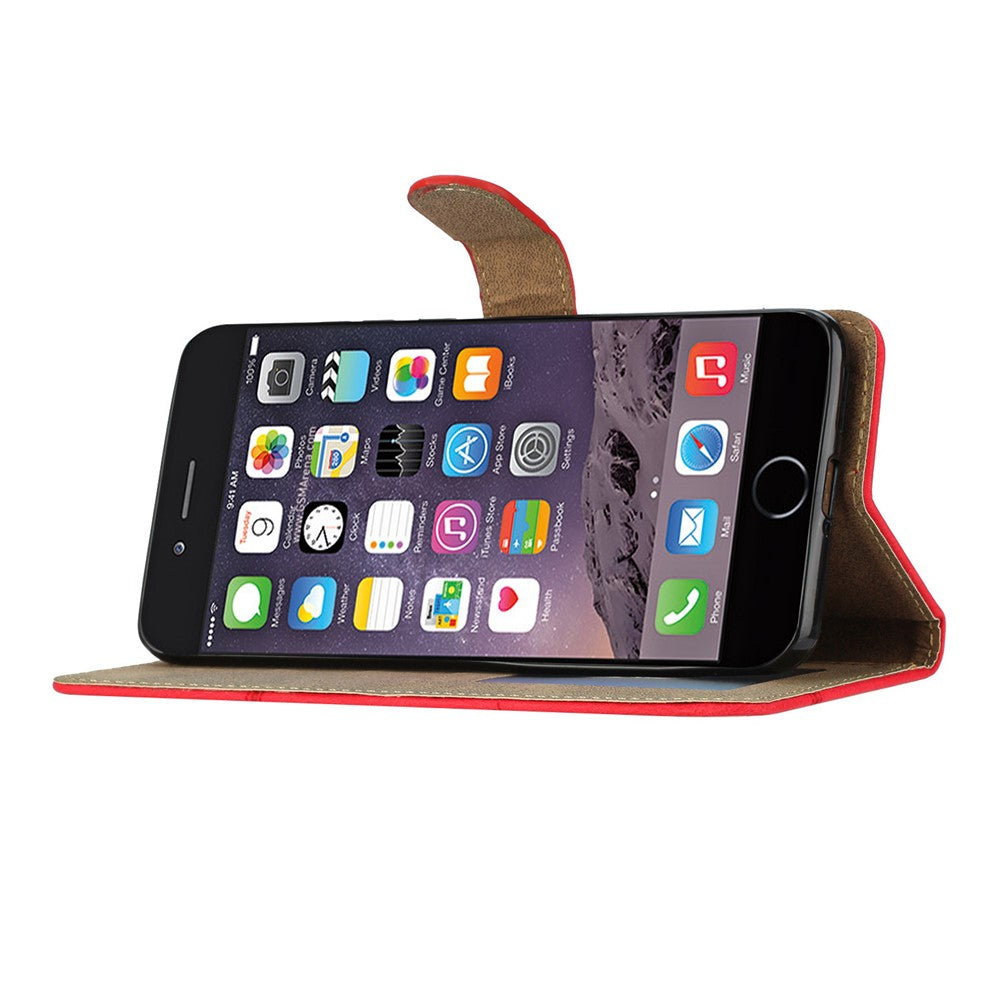 iPhone 7/8/SE Wallet Flip Cover Lines – Rød - produktbillede 3