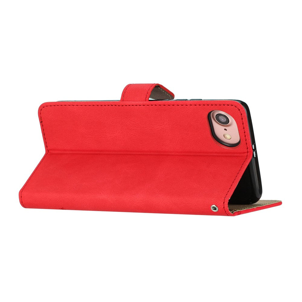 iPhone 7/8/SE Wallet Flip Cover Lines – Rød - produktbillede 4