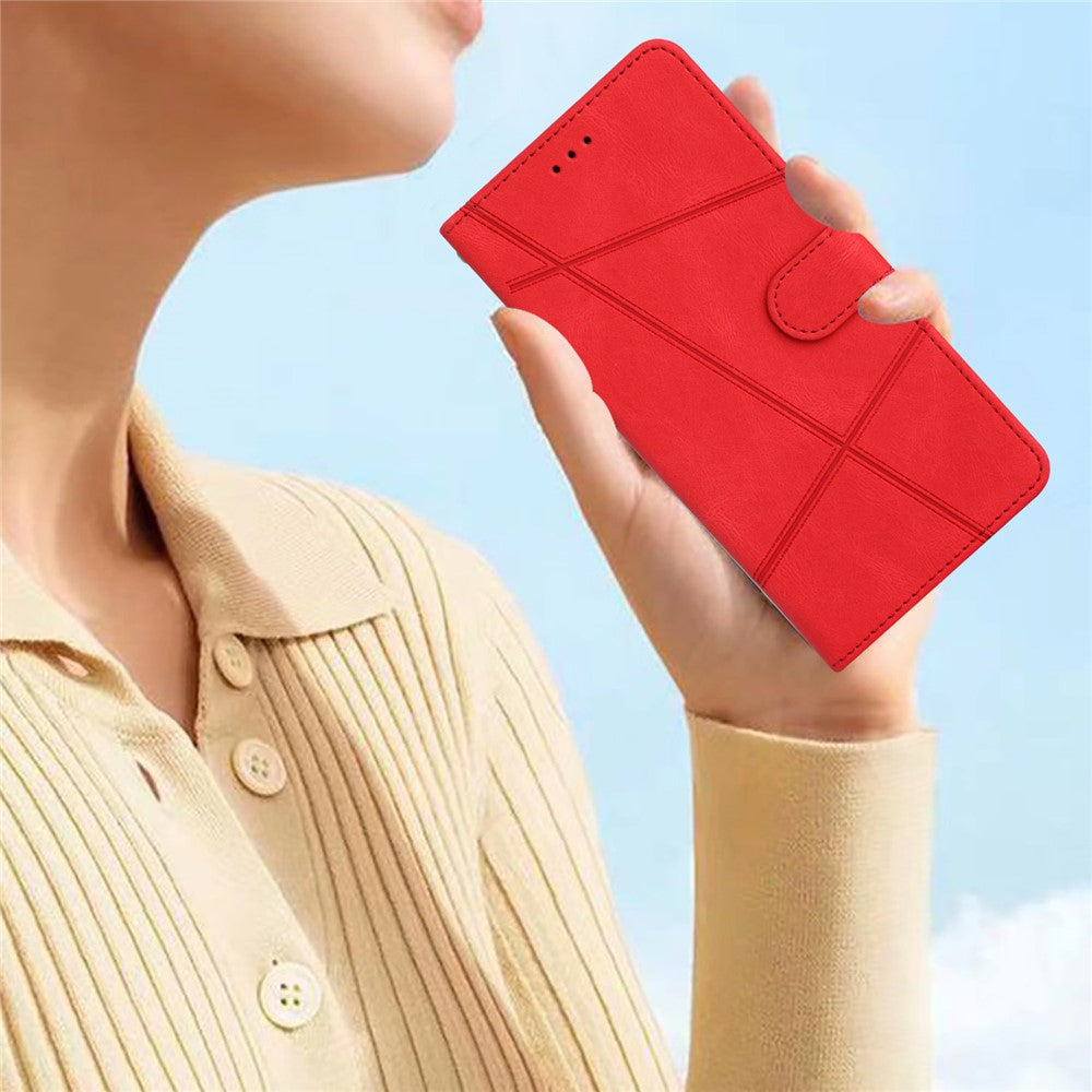 iPhone 7/8/SE Wallet Flip Cover Lines – Rød - produktbillede 6