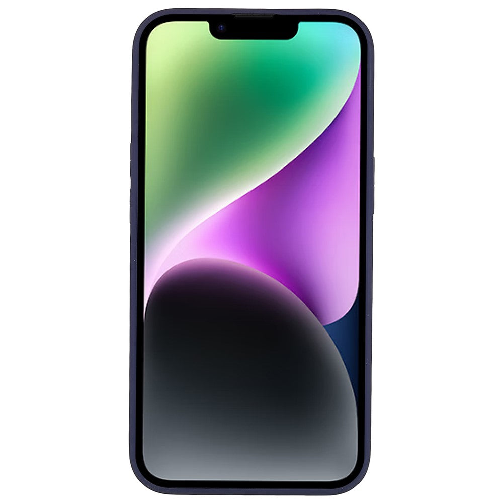 iPhone 14 Plus TPU Cover Electroplating Design V Shape Stitching Line – Mørk Blå/Blå - produktbillede 3