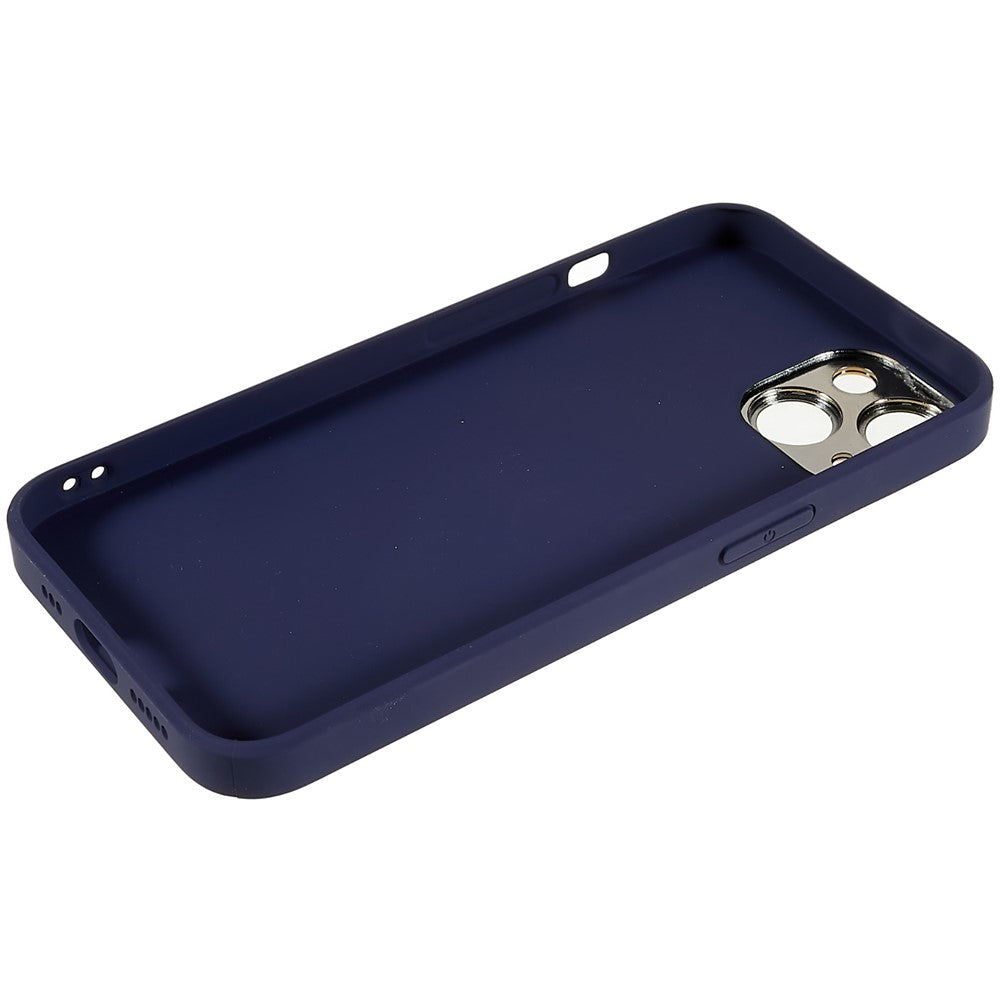 iPhone 14 Plus TPU Cover Electroplating Design V Shape Stitching Line – Mørk Blå/Blå - produktbillede 5
