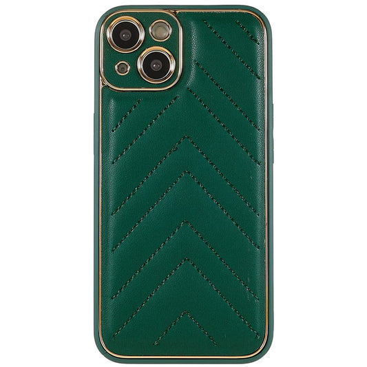 iPhone 14 Plus TPU Cover V Shape Stitching Line – Grøn - produktbillede 1