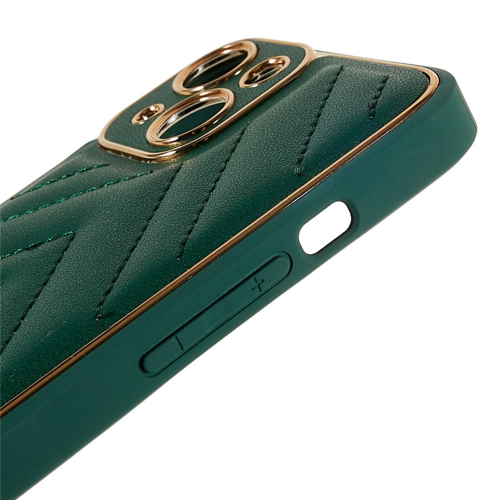 iPhone 14 Plus TPU Cover V Shape Stitching Line – Grøn - produktbillede 7