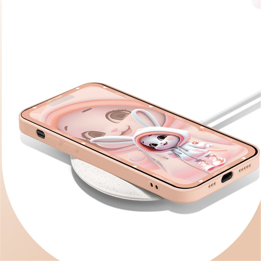 iPhone 13 Pro TPU Cover Hard Tempered Glass Beautiful Rabbit Deep – Pink - produktbillede 2