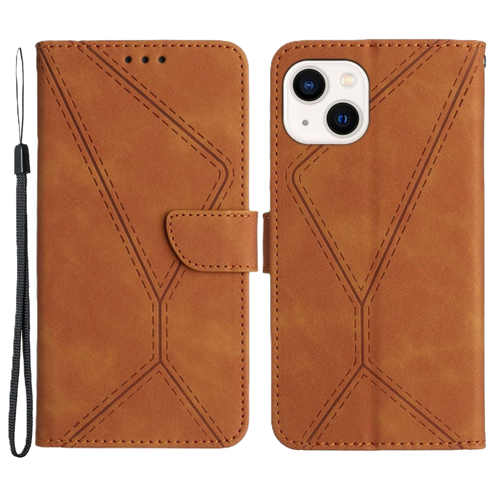 iPh13 Wallet Skin-touch Brun