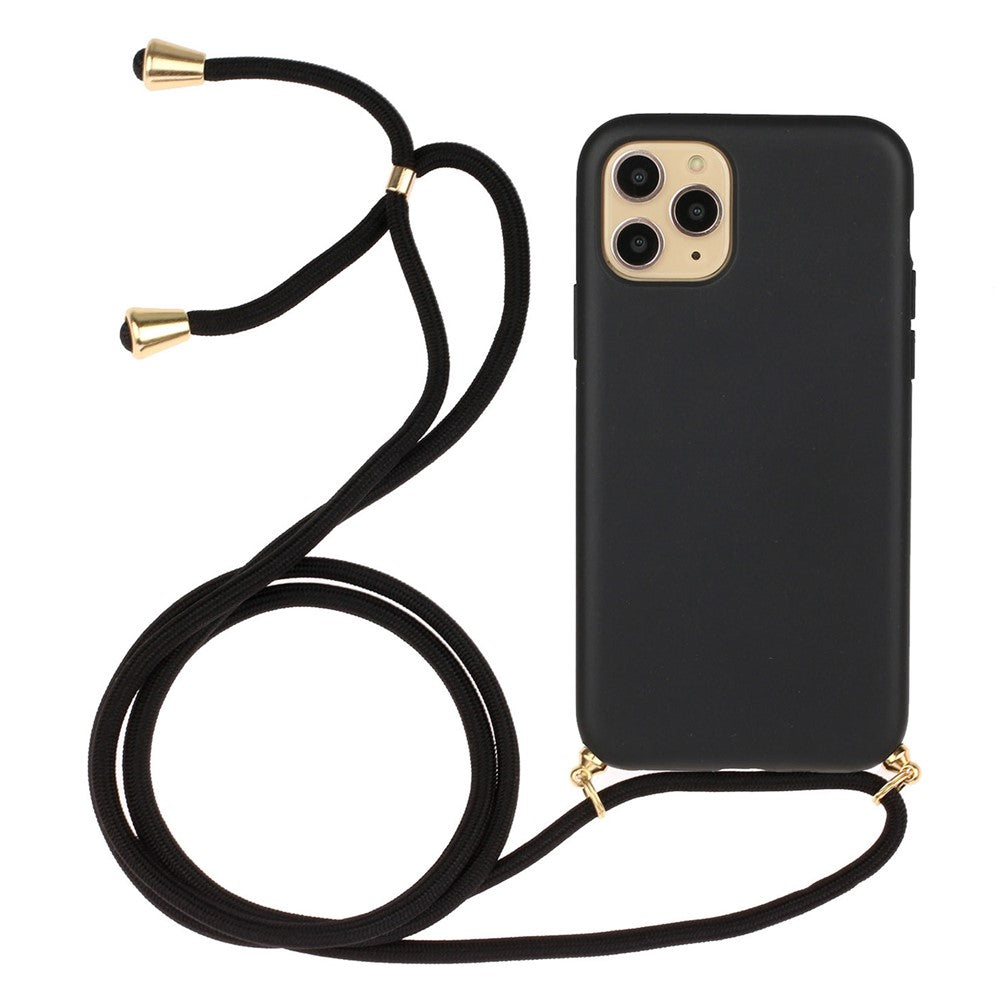 iPhone 15 pro Max Cover Ensfarvet Med Halssnor – Sort – Beecovered - produktbillede 1