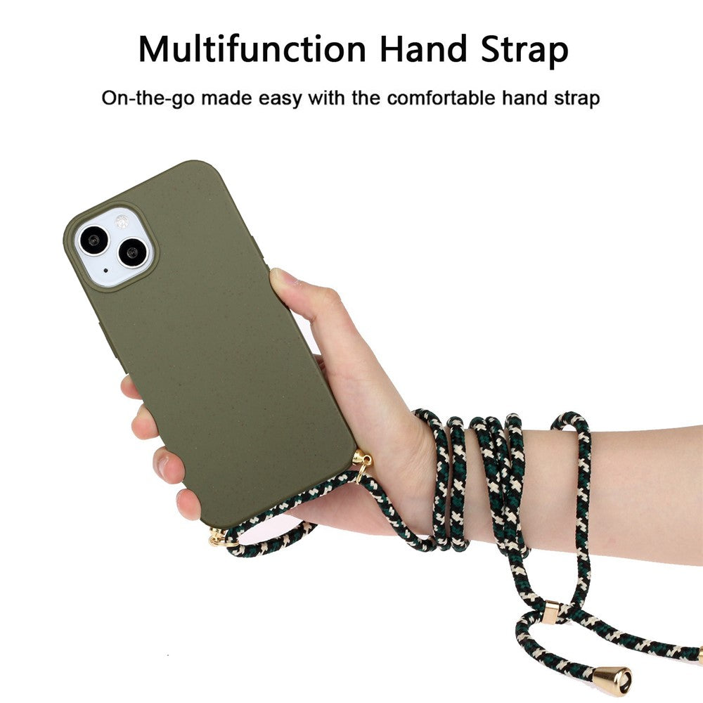 iPhone 15 plus/15 Plus Cover Ensfarvet Army Med Halssnor – Grøn – Beecovered - produktbillede 2