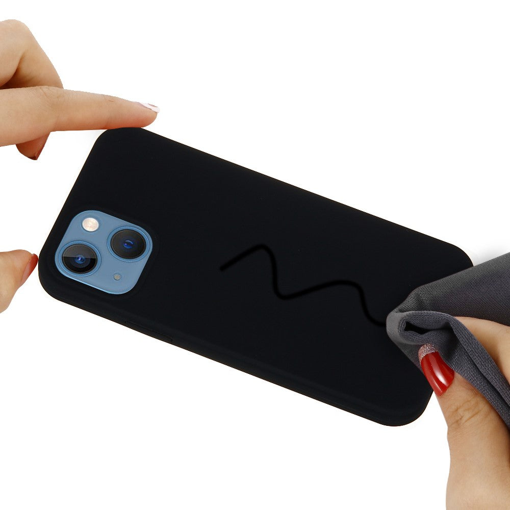 iPhone 15 Plus Silicone Cover Ensfarvetsort – Sort - produktbillede 5