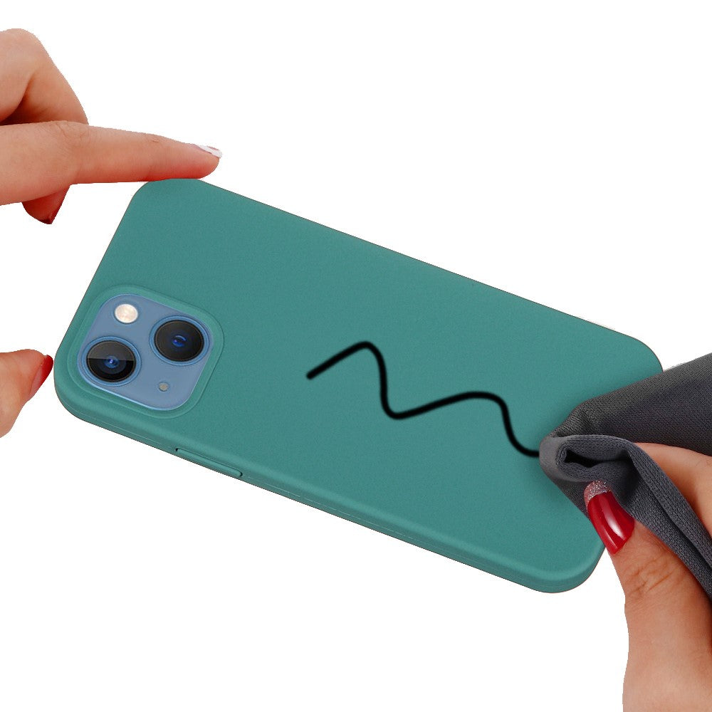 iPhone 15 plus/15 Plus Silicone Cover Ensfarvetgrøn – Grøn - produktbillede 5