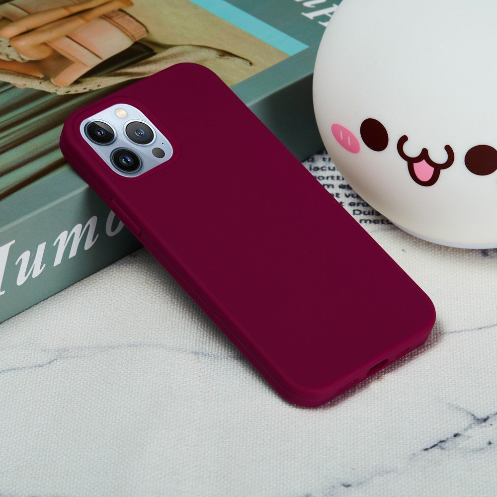 iPhone 15 Pro Max Silicone Cover Ensfarvet – Rød - produktbillede 6