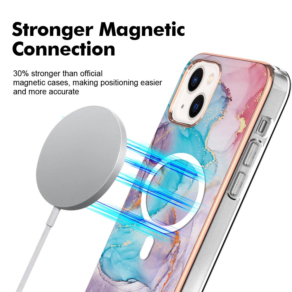 iPhone 14 Plus MagSafe Cover marmor – Blå - produktbillede 2
