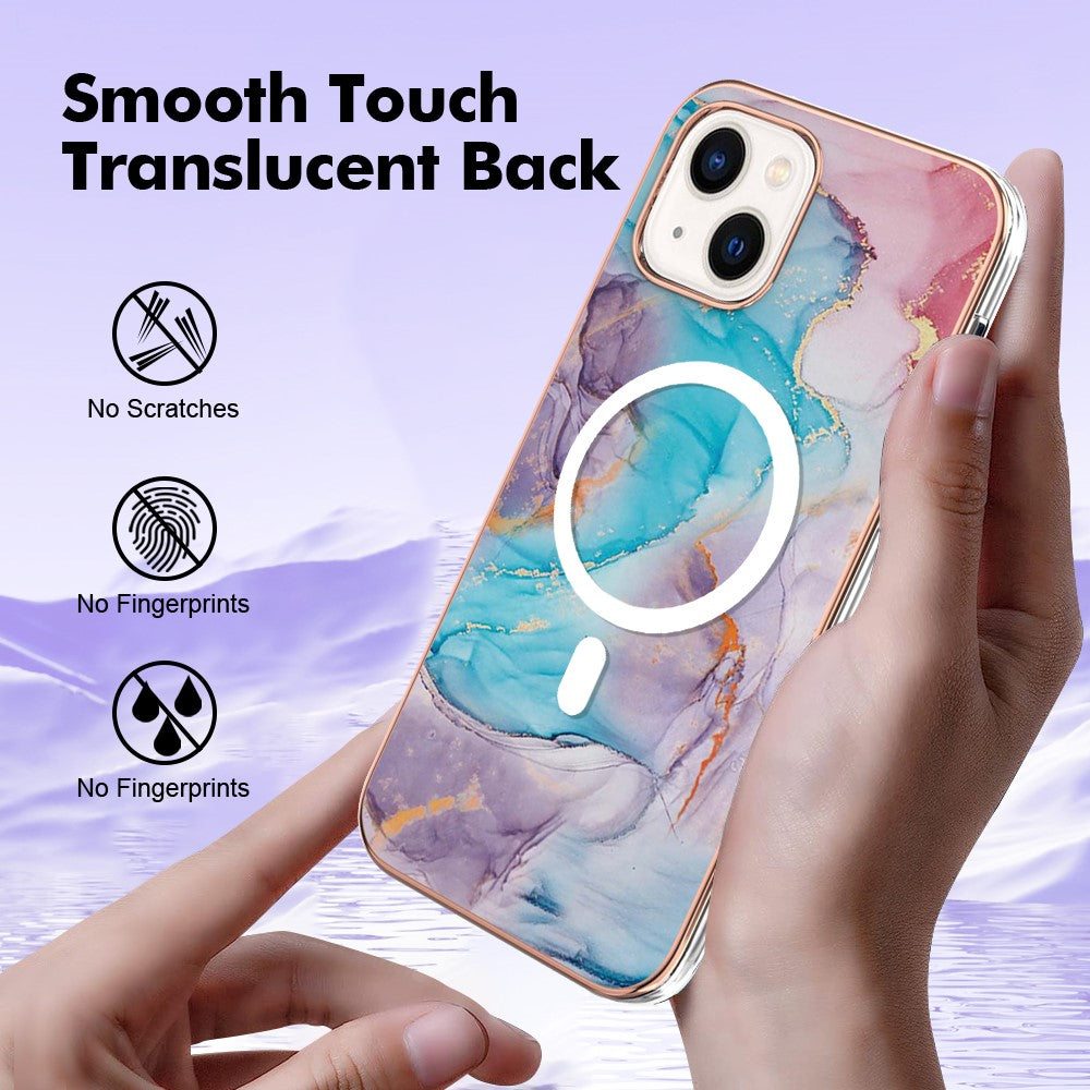 iPhone 14 Plus MagSafe Cover marmor – Blå - produktbillede 5