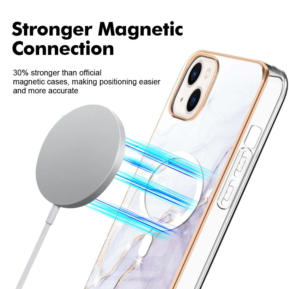 iPhone 14 Plus MagSafe Cover marmor – Hvid - produktbillede 2