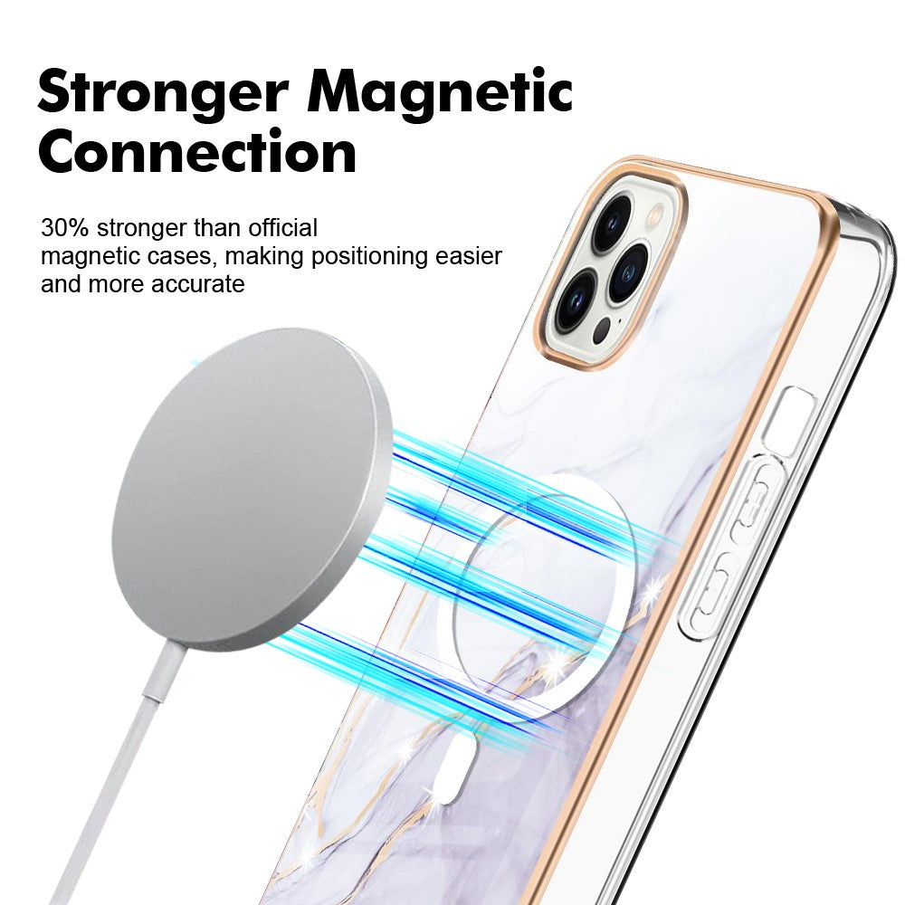 iPhone 14 Pro MagSafe Cover marmor – Hvid - produktbillede 2