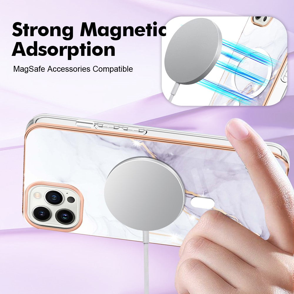 iPhone 14 Pro MagSafe Cover marmor – Hvid - produktbillede 3