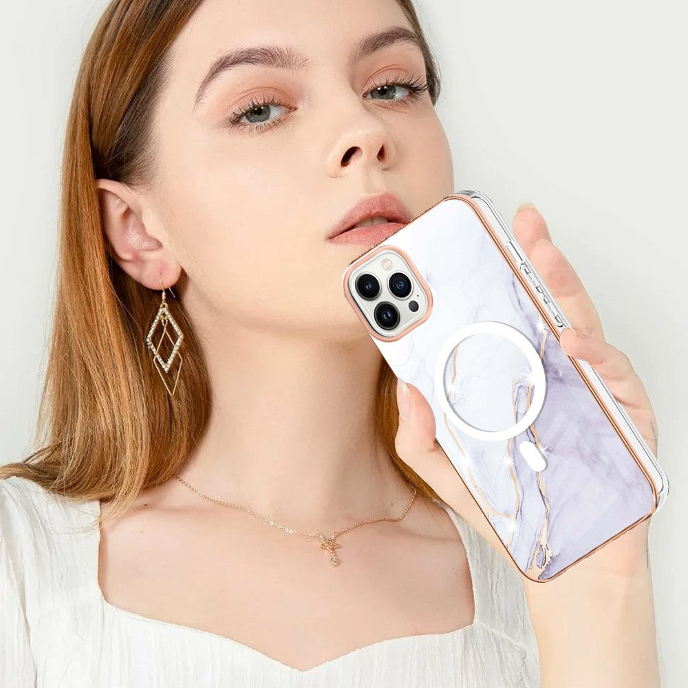 iPhone 14 Pro MagSafe Cover marmor – Hvid - produktbillede 6