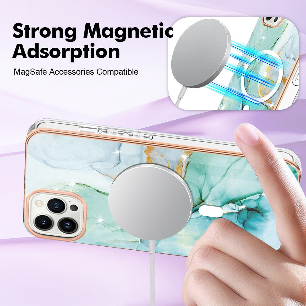 iPhone 14 Pro Max MagSafe Cover marmor – Grøn - produktbillede 3