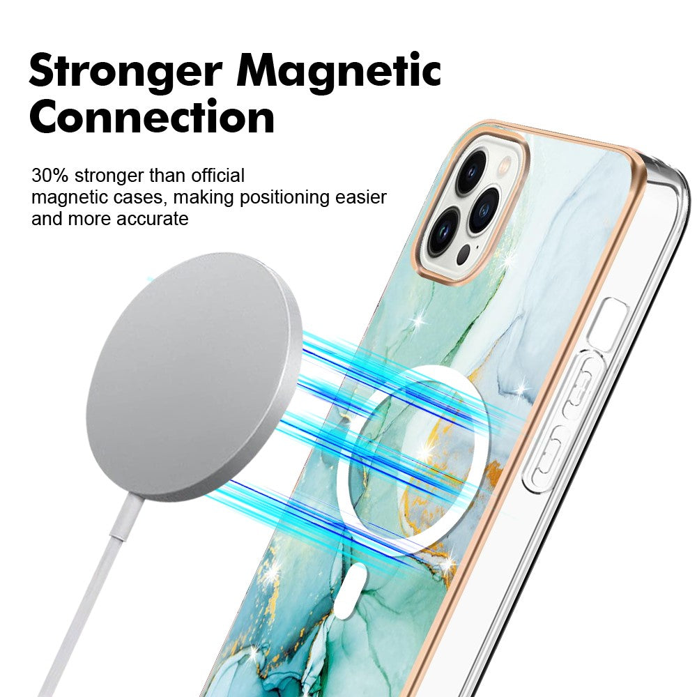 iPhone 13 Pro MagSafe Cover marmor – Grøn - produktbillede 2