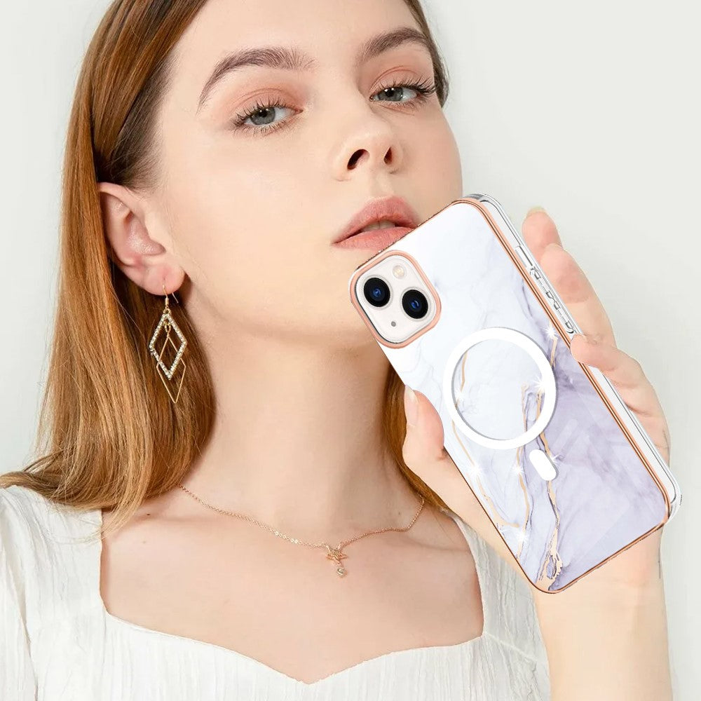 iPhone 14 MagSafe Cover marmor – Hvid - produktbillede 6
