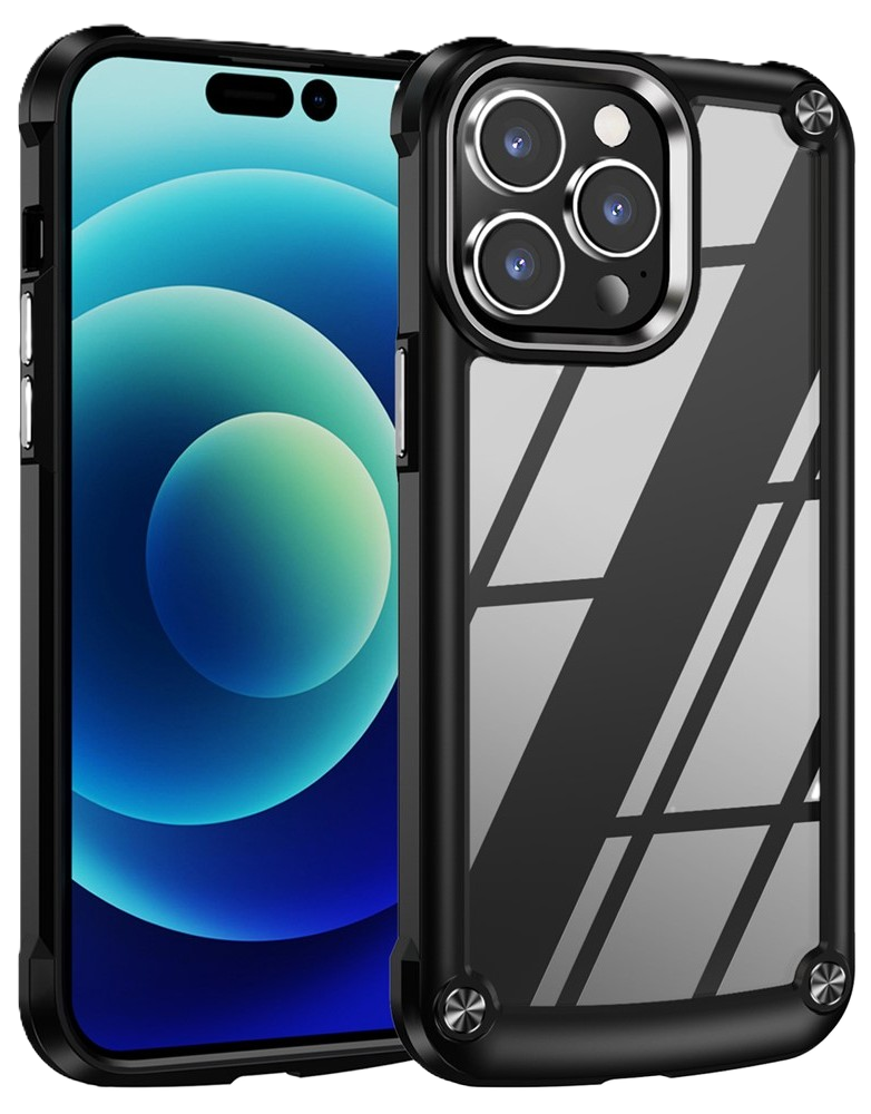iPhone 15 Pro Max Cover Alloy Lens Frame – Sort