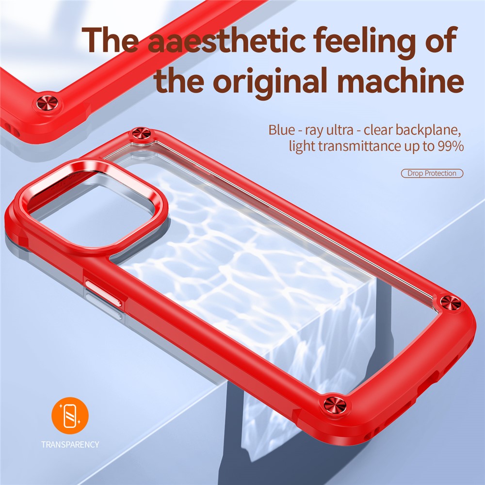iPhone 15 Pro Max Cover Alloy Lens Frame – Rød - produktbillede 3