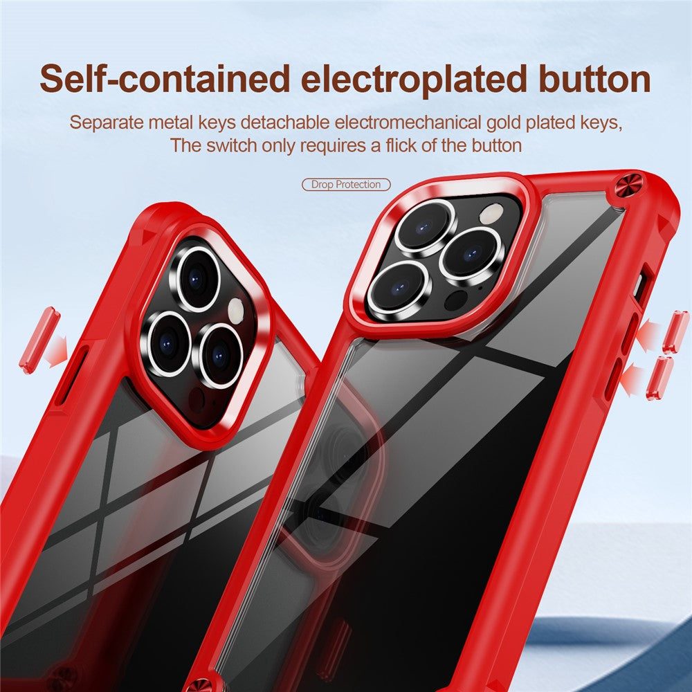 iPhone 15 Pro Max Cover Alloy Lens Frame – Rød - produktbillede 4