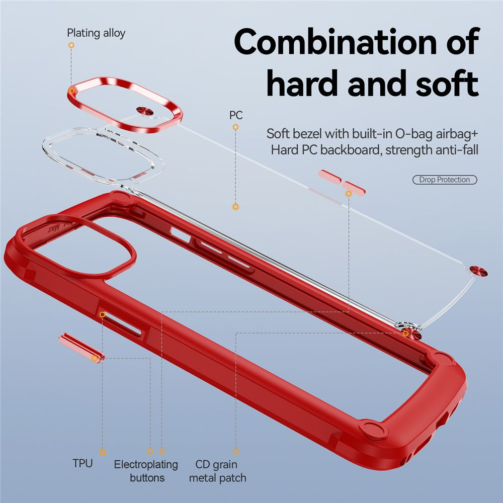 iPhone 15 Pro Max Cover Alloy Lens Frame – Rød - produktbillede 6