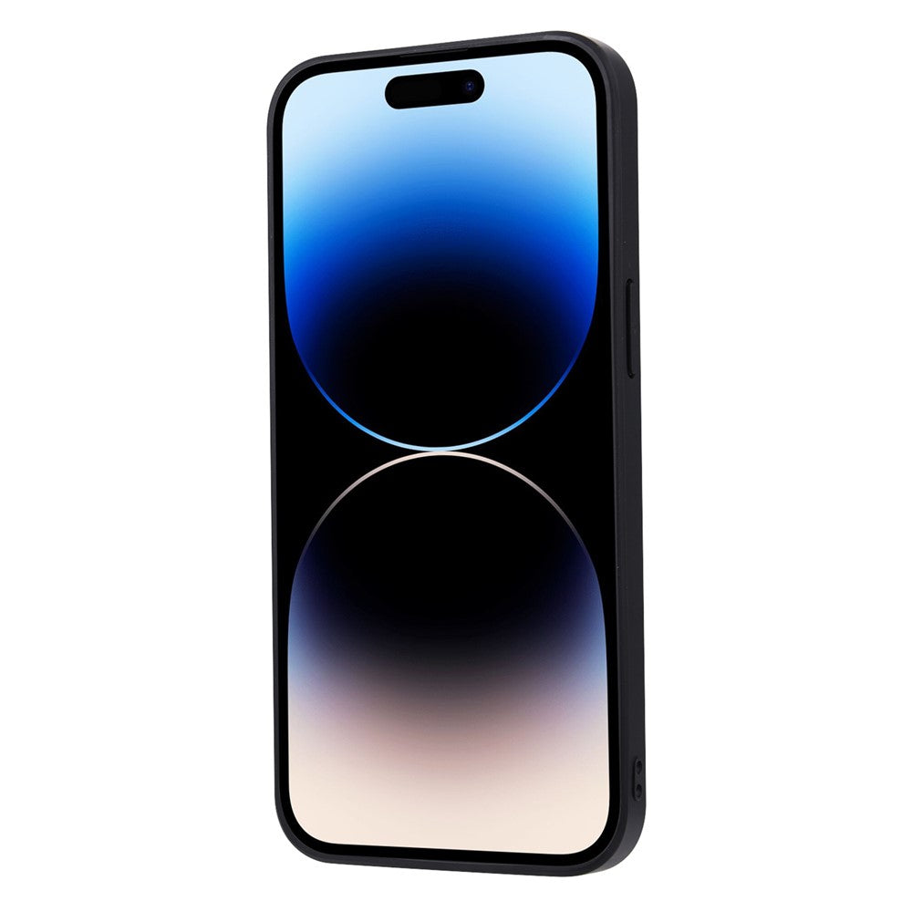 iPhone 15 Pro Læder Cover med kortholder Calf Texture Kickstand – Sort - produktbillede 6