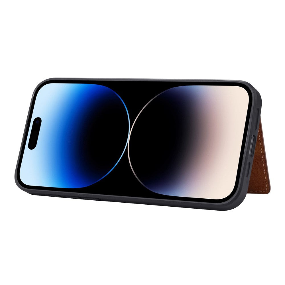 iPhone 15 Pro Læder Cover med kortholder M/ – Rød - produktbillede 5