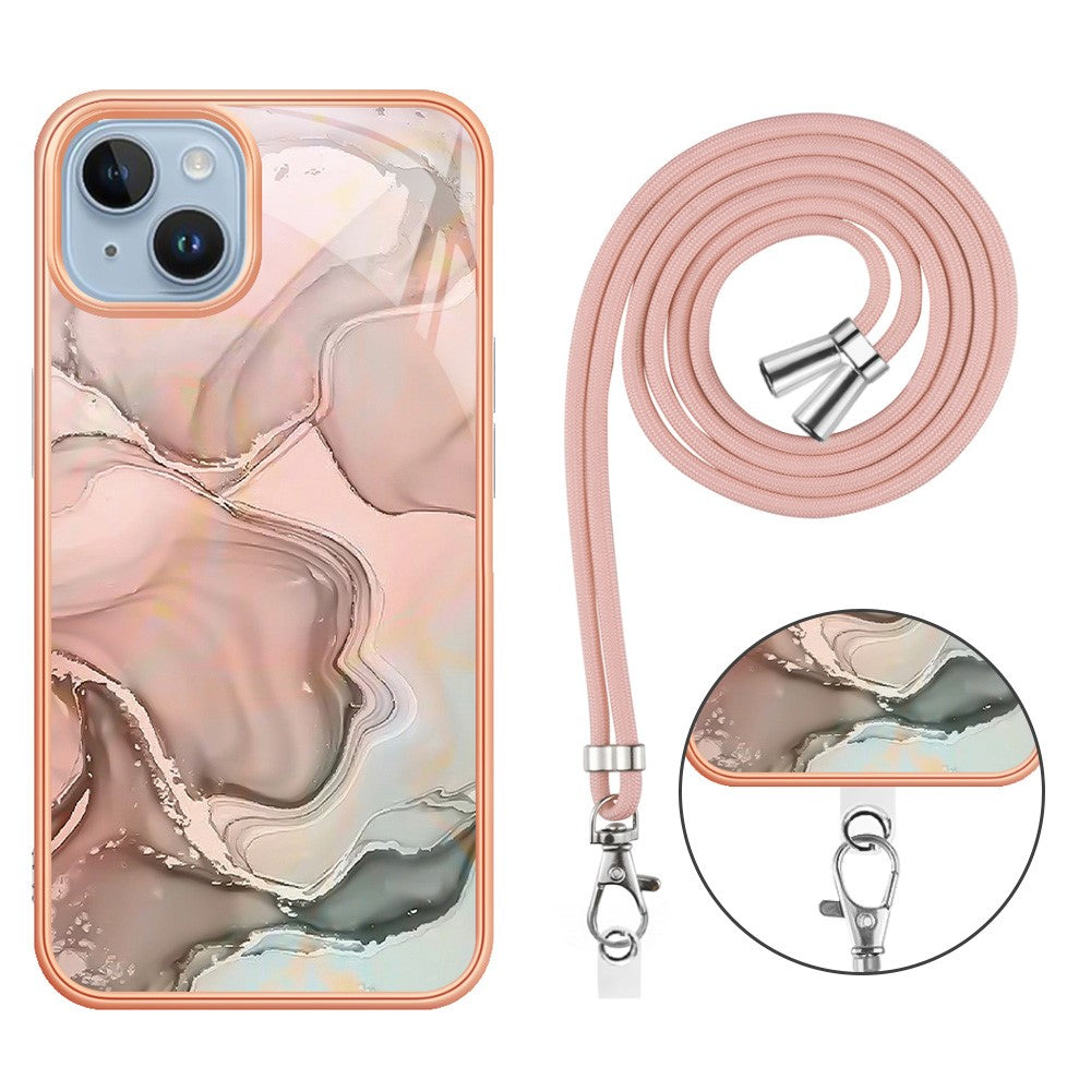 iPhone 15 plus/15 Plus Cover Marmor Halssnor – Pink - produktbillede 4