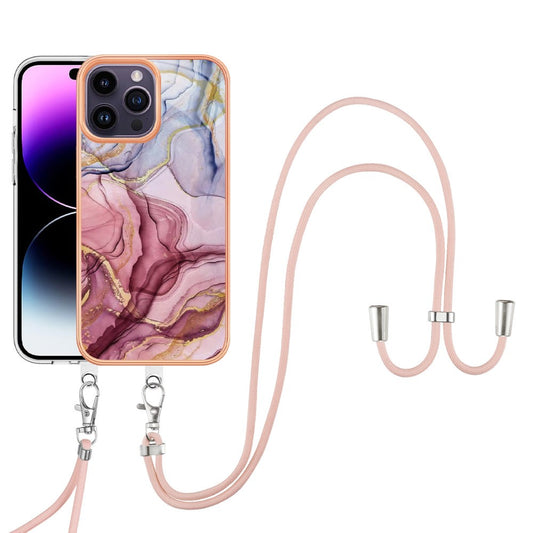 iPhone 15 Pro Cover Rosaguld Marmor M/snor - produktbillede 1
