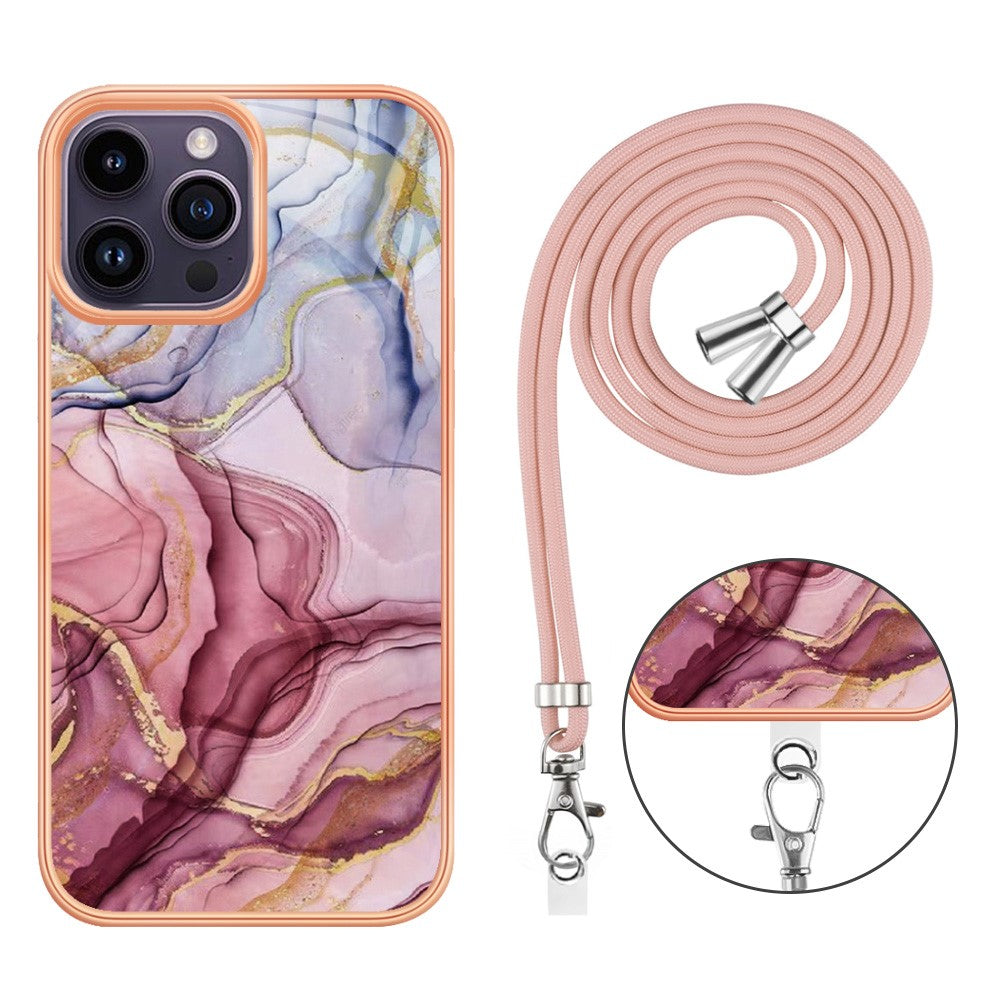 iPhone 15 Pro Cover Rosaguld Marmor M/snor - produktbillede 4