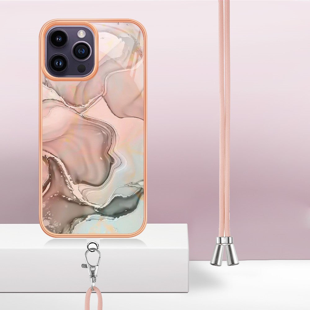 iPhone 15 pro Max Cover Marmor Halssnor – Pink - produktbillede 7