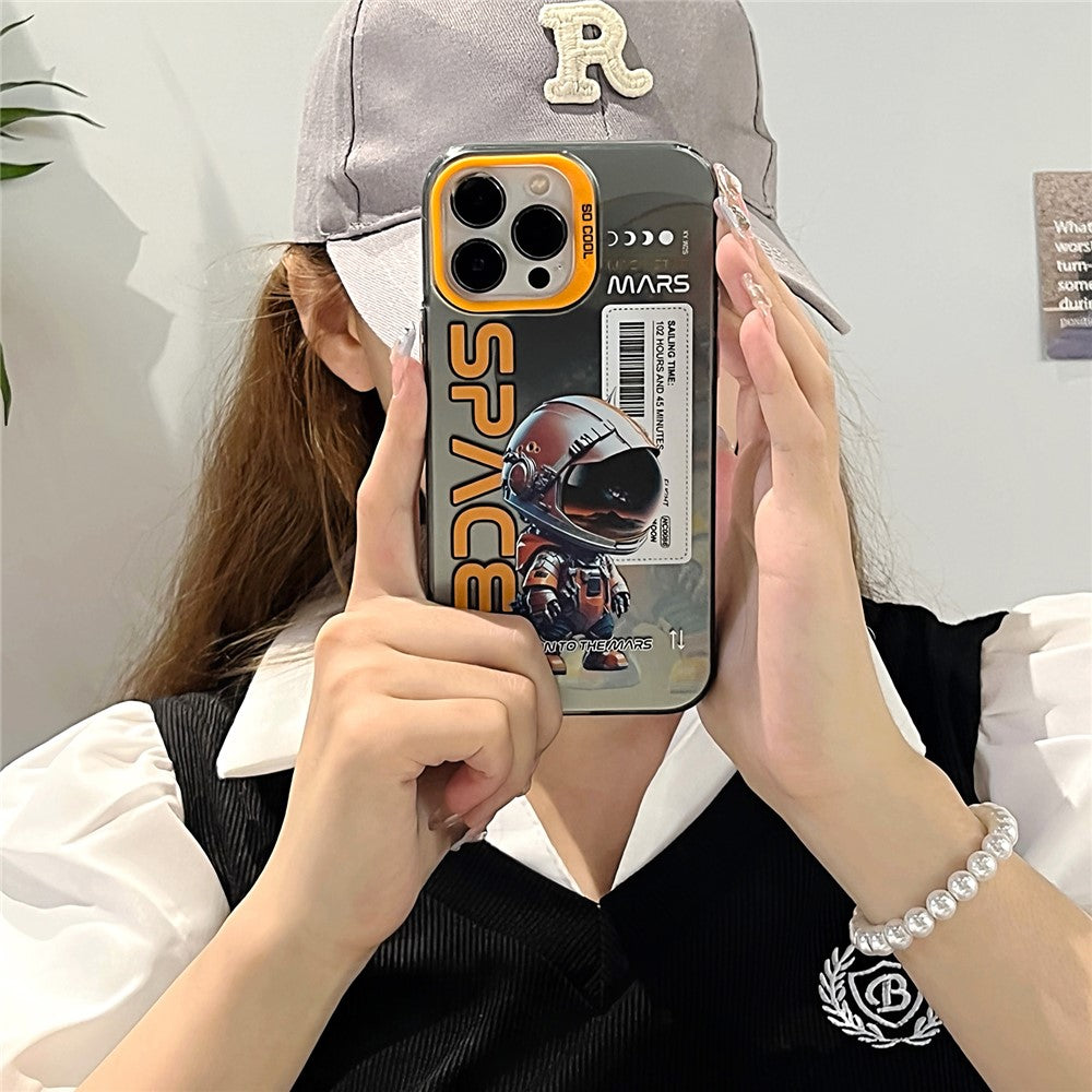 iPhone 14 Pro Cover Graffiti Astronaut Panda – Orange - produktbillede 3