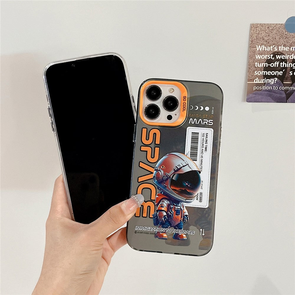 iPhone 14 Pro Cover Graffiti Astronaut Panda – Orange - produktbillede 4