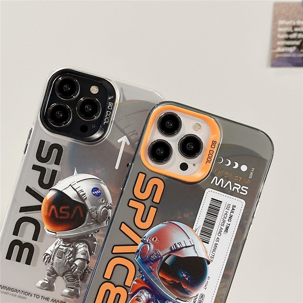 iPhone 14 Pro Cover Graffiti Astronaut Panda – Orange - produktbillede 5