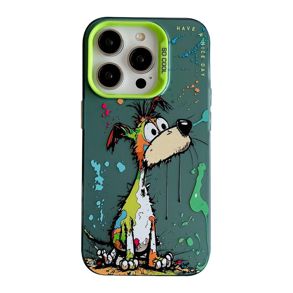 iPhone 13 Pro Cover Graffiti Dog – Grøn - produktbillede 1