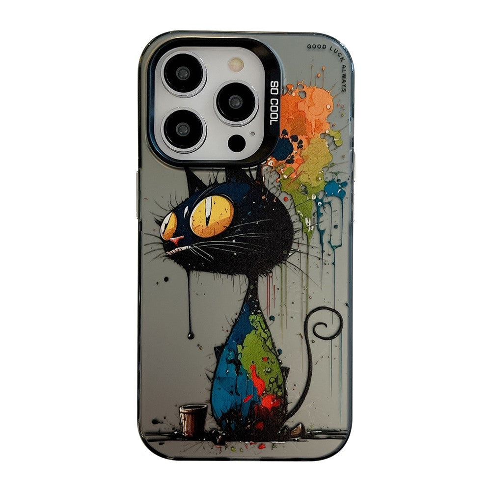 iPhone 14 Pro Max Cover Graffiti Cat – Sort - produktbillede 1