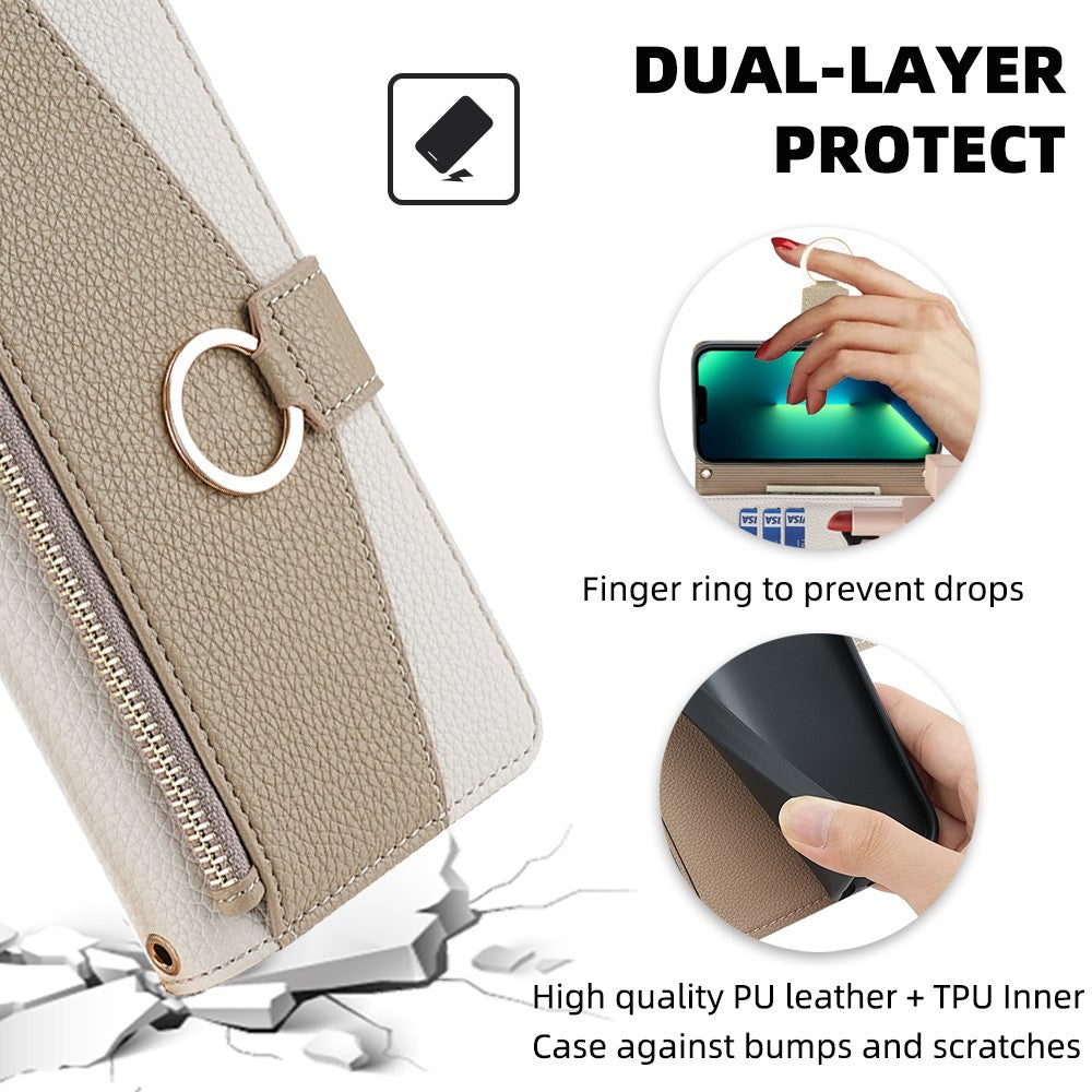 iPhone 15 Pro Max Wallet Flip Cover spejl og holder – Hvid - produktbillede 7