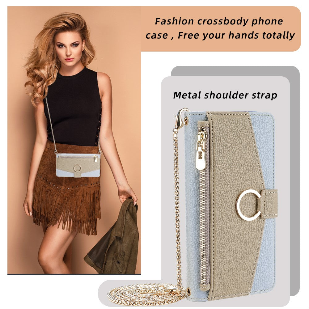 iPhone 15 Pro Max Wallet Flip Cover spejl og holder – Blå - produktbillede 10