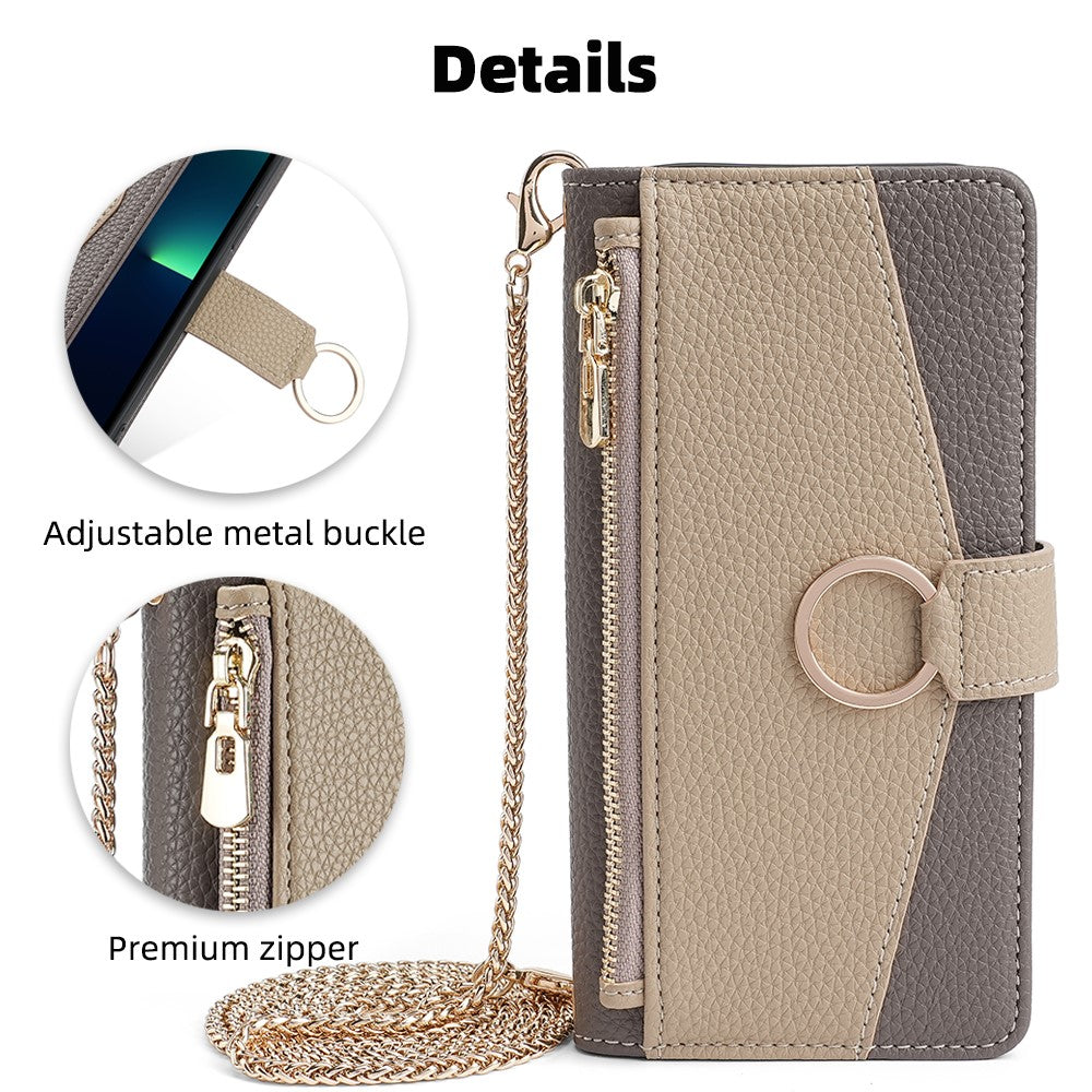 iPhone 15 Pro Max Wallet Flip Cover spejl og holder – Grå - produktbillede 6