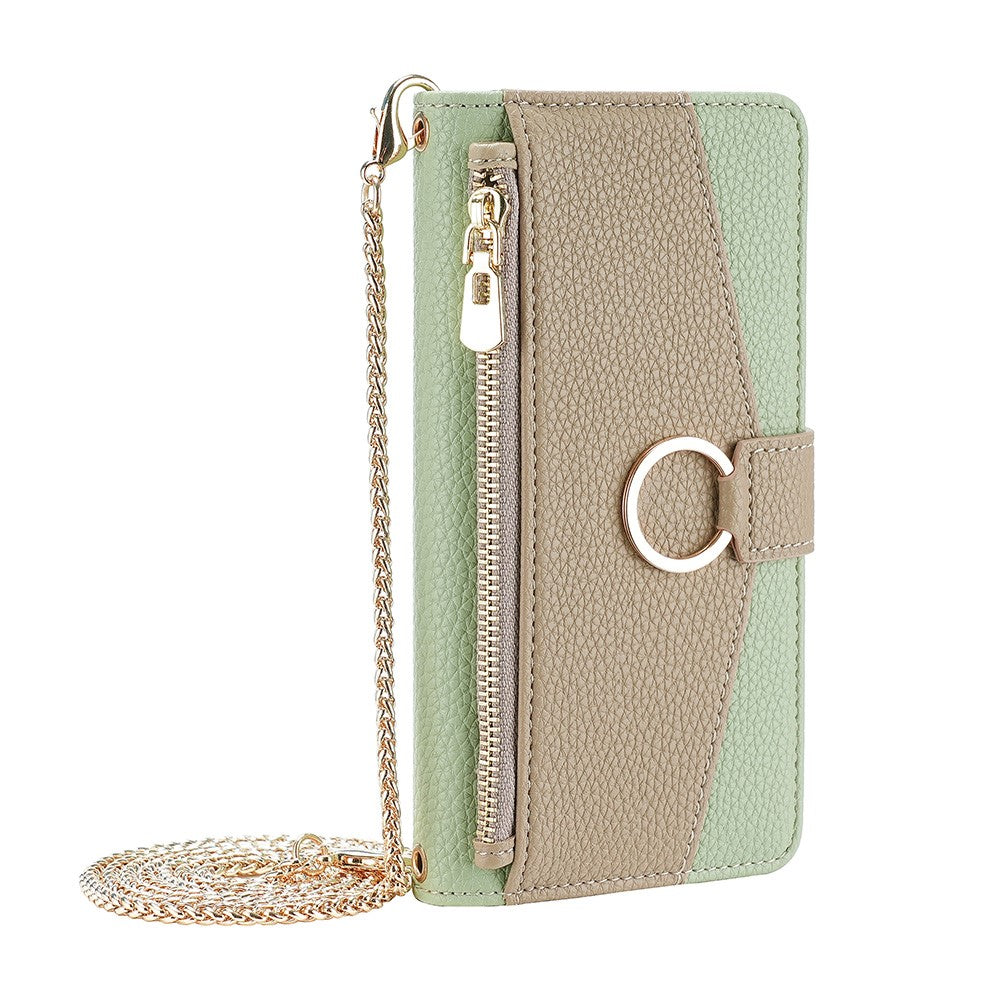 iPhone 15 Pro Wallet Flip Cover spejl og holder – Grøn - produktbillede 11