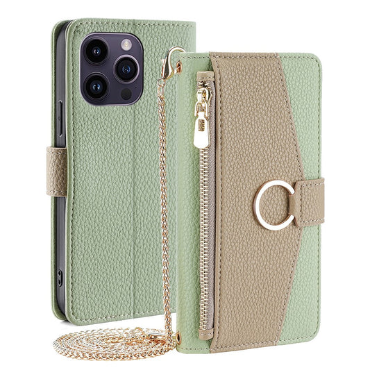 iPhone 15 Pro Wallet Flip Cover spejl og holder – Grøn - produktbillede 1