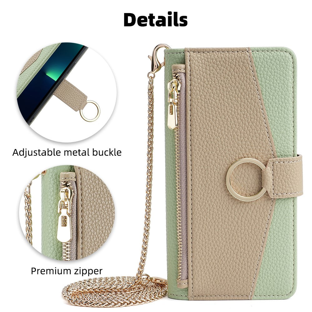 iPhone 15 Pro Wallet Flip Cover spejl og holder – Grøn - produktbillede 6