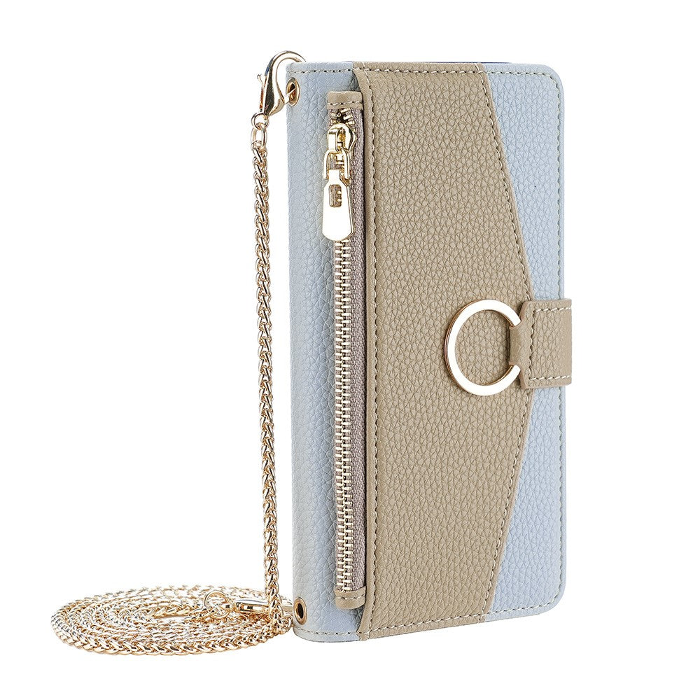 iPhone 15 Pro Wallet Flip Cover spejl og holder – Blå - produktbillede 11